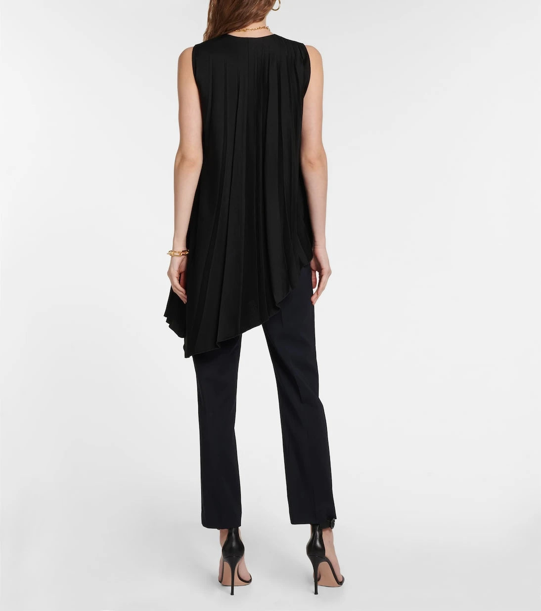 Joseph - Pleated asymmetric satin top