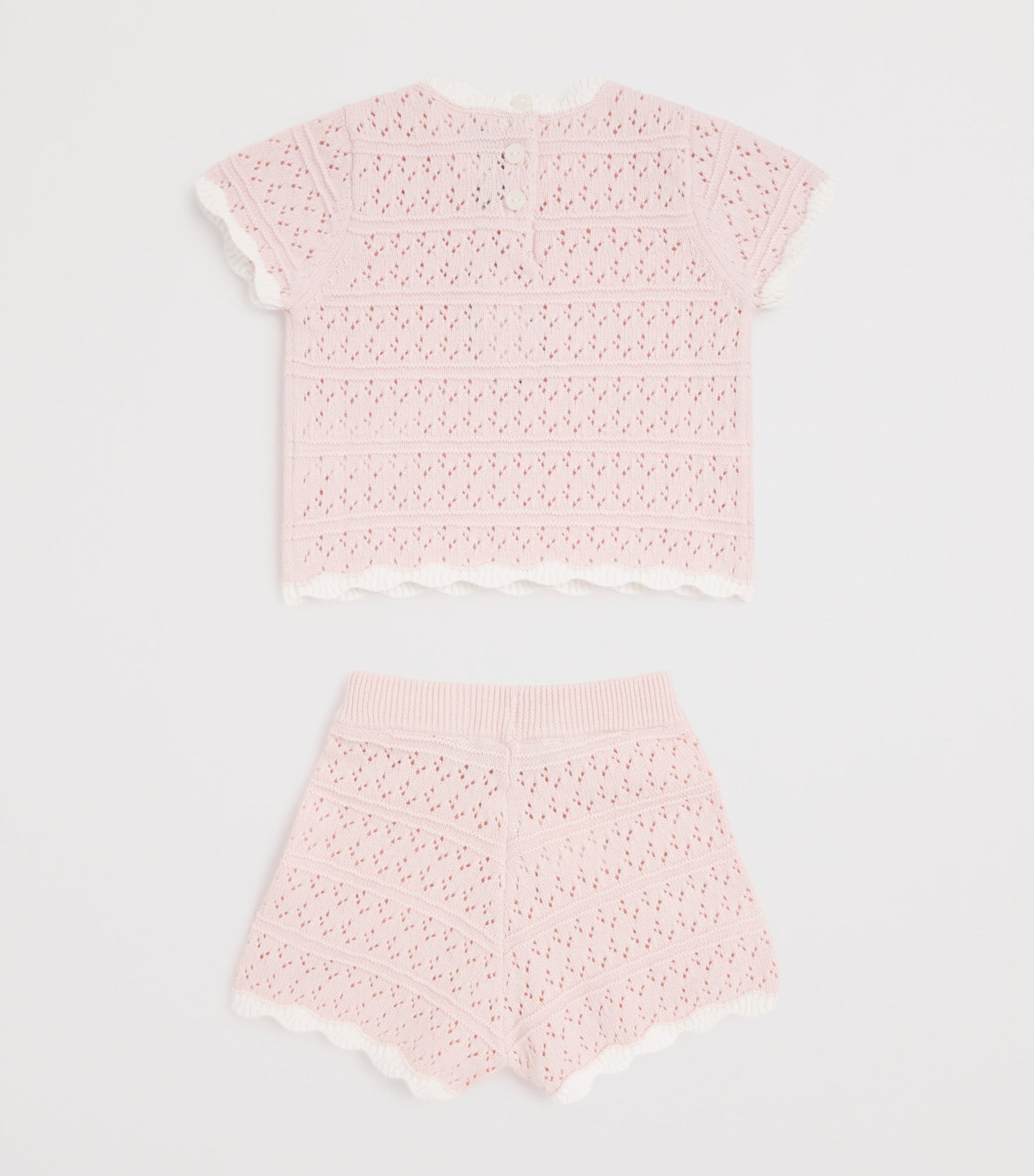 Cotton Crochet Top and Shorts Set (3 Months-4 Years)