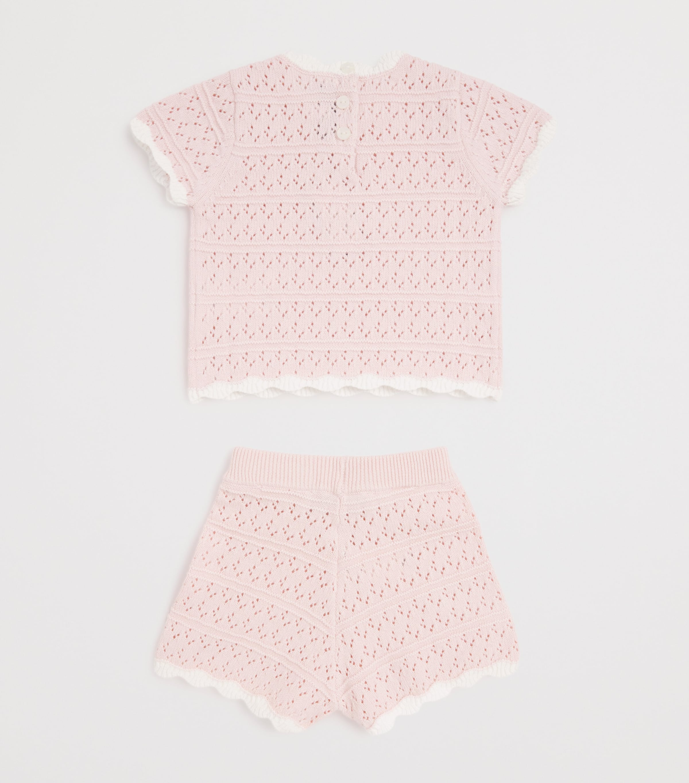 Cotton Crochet Top and Shorts Set (3 Months-4 Years)