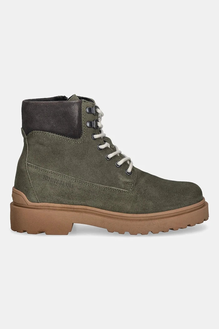 Кожени боти Tommy Jeans TJM LACE UP BOOT SUEDE