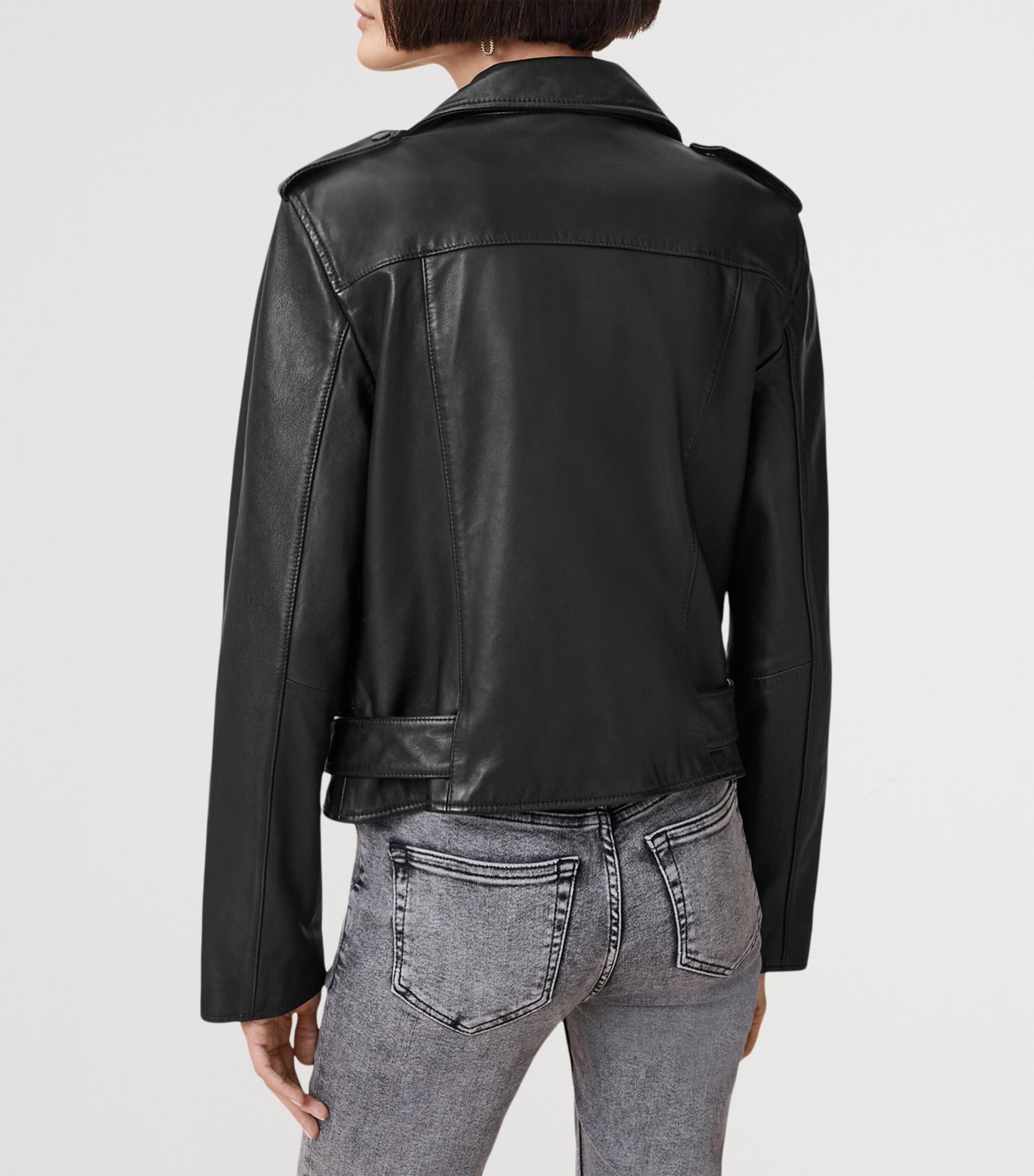 Black Leather Balfern Biker Jacket