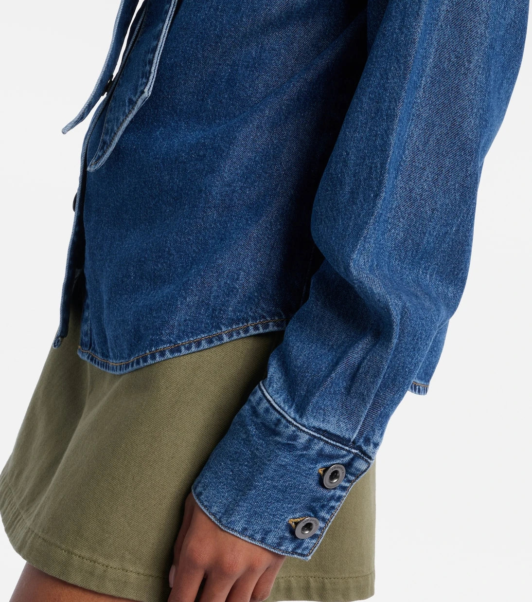 Self-Portrait - Bow-detail denim shirt