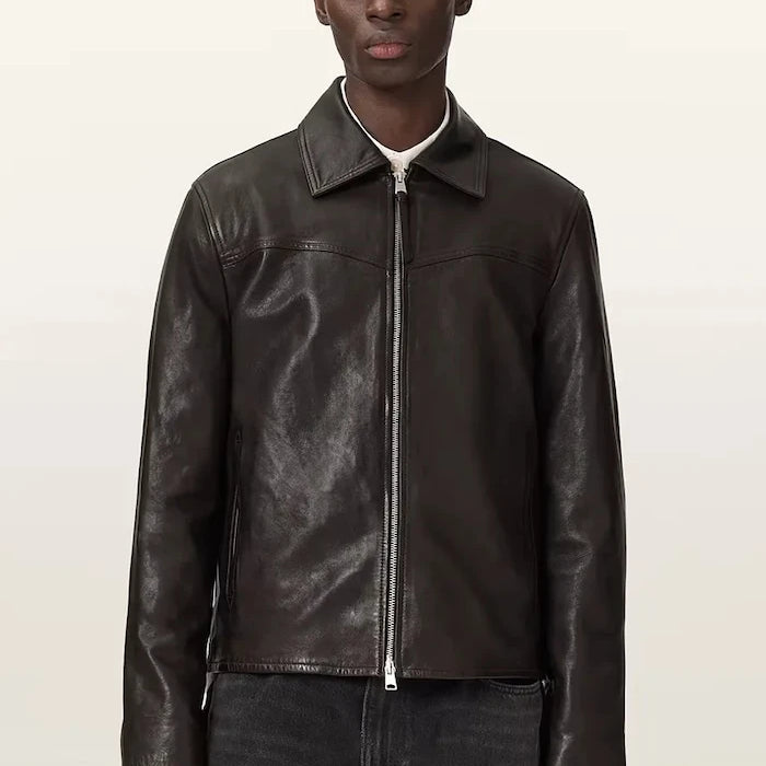 AllSaints преходно яке мъжко от кожа TUNE