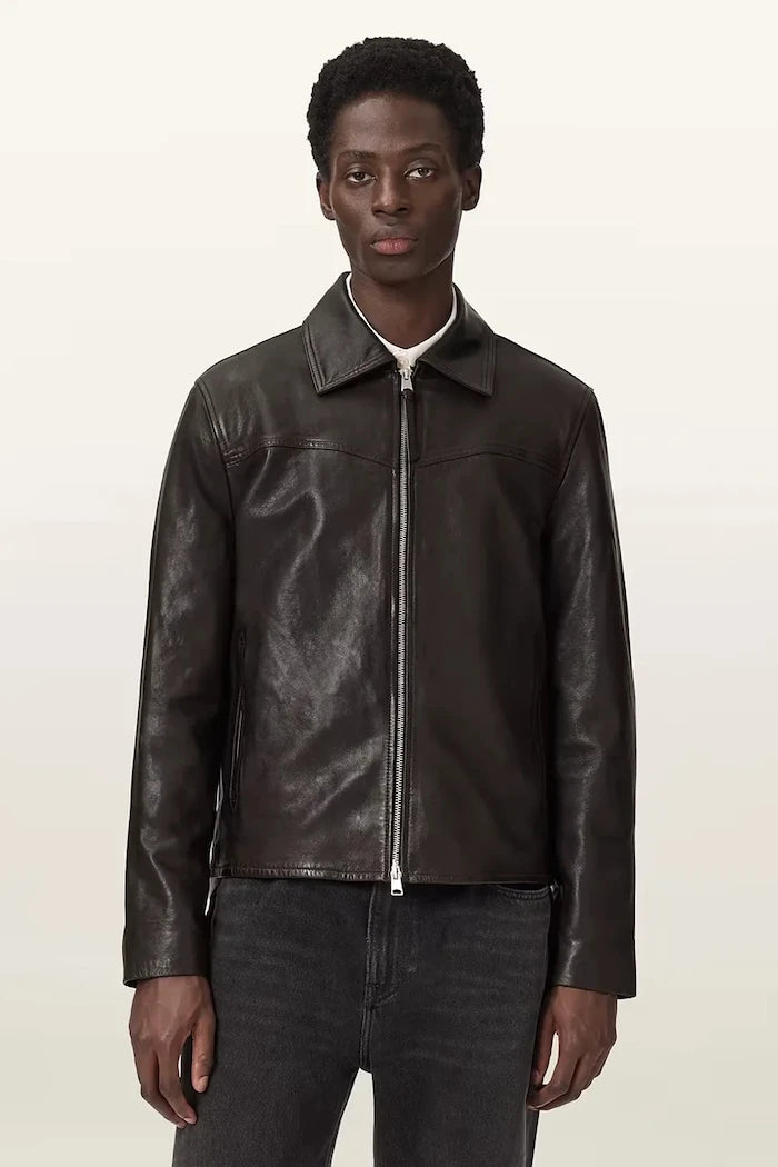 AllSaints преходно яке мъжко от кожа TUNE