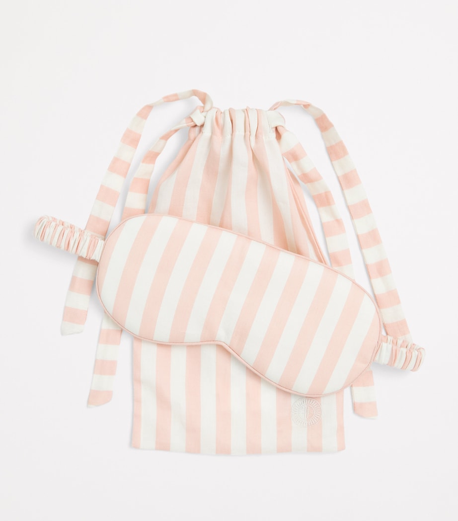 Pink Cotton Stripe Sleep Mask