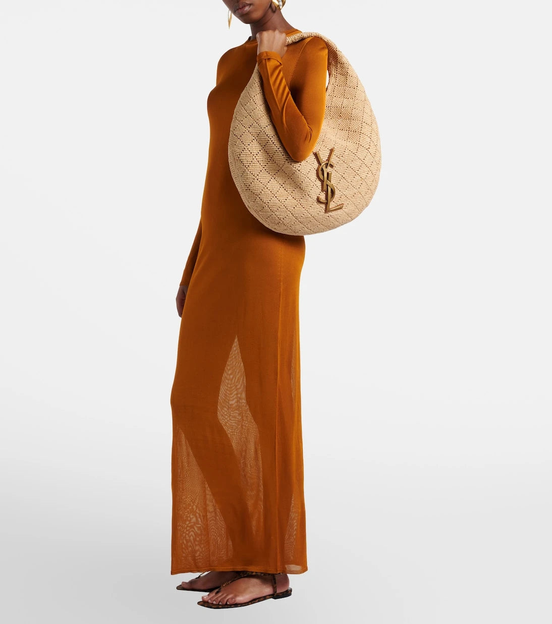 Saint Laurent - Icare raffia shoulder bag