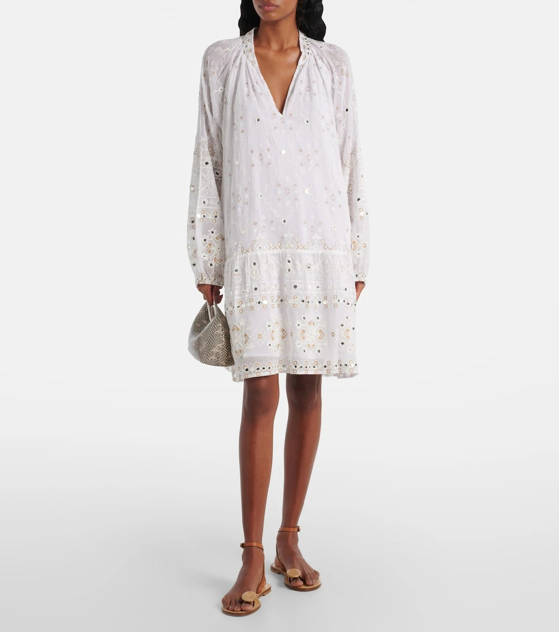 Juliet Dunn - Embroidered cotton minidress