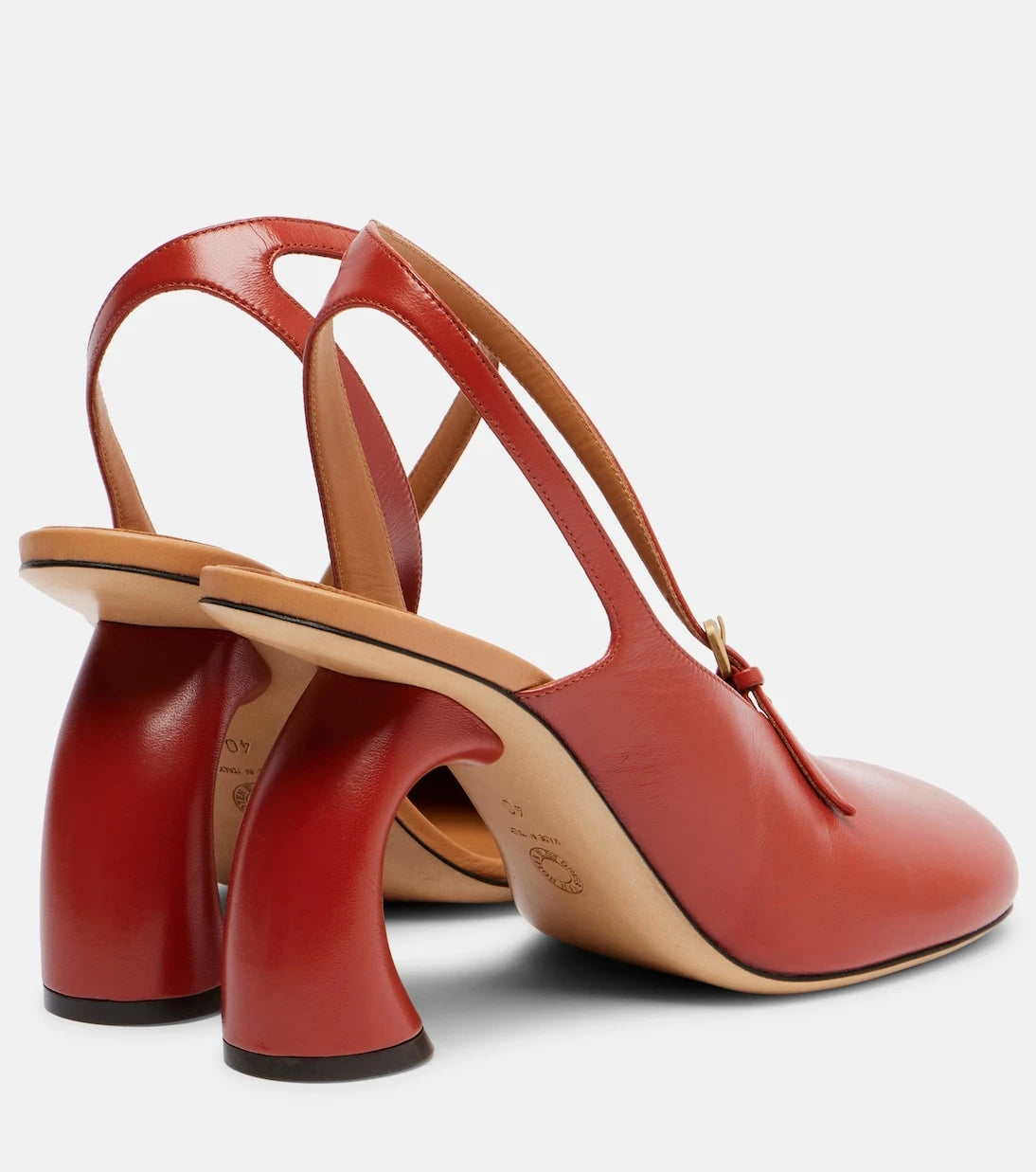Dries Van Noten - 95 leather slingback pumps