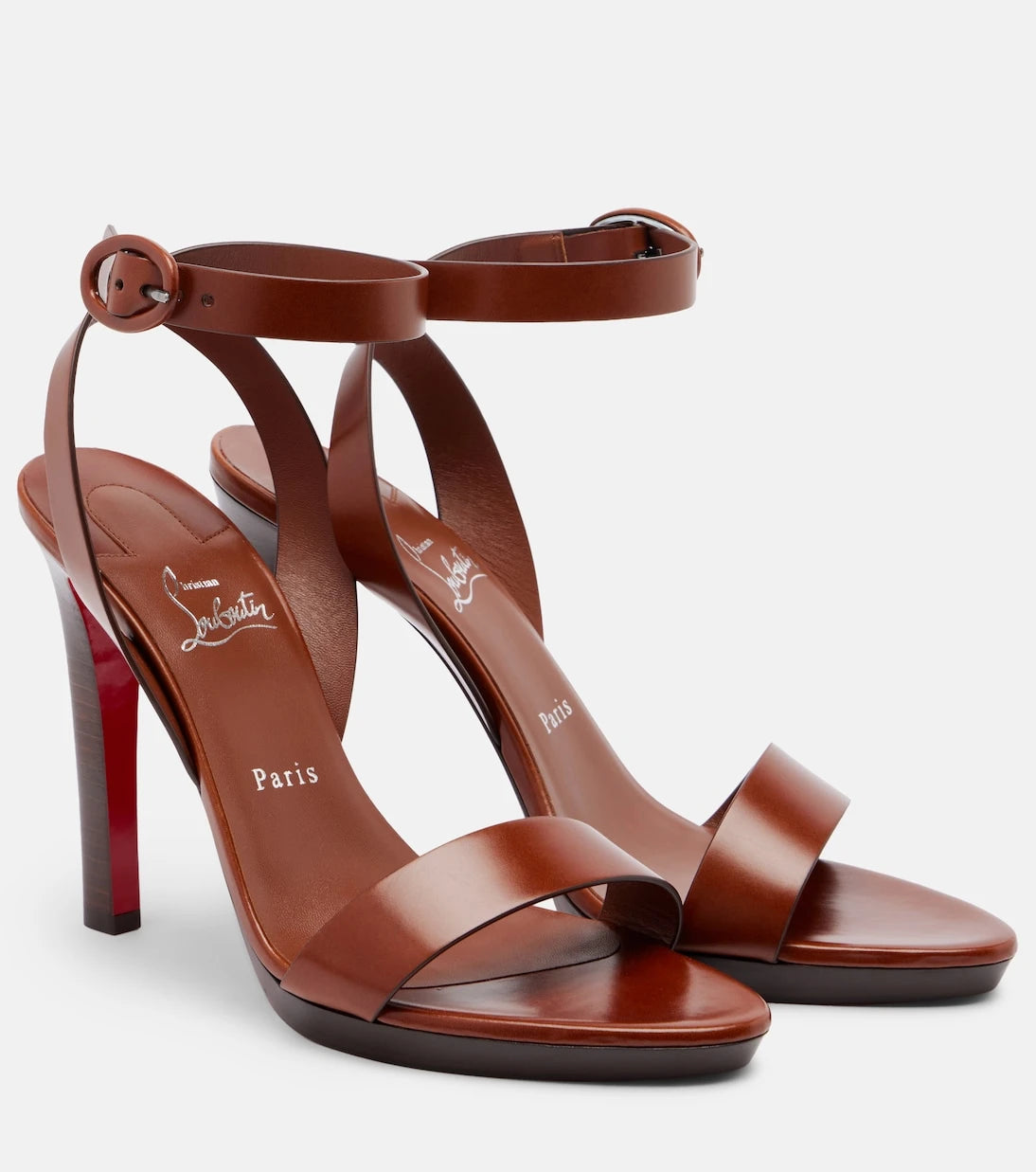 Christian Louboutin - صنادل فاني الجلدية ذات الكعب الخلفي