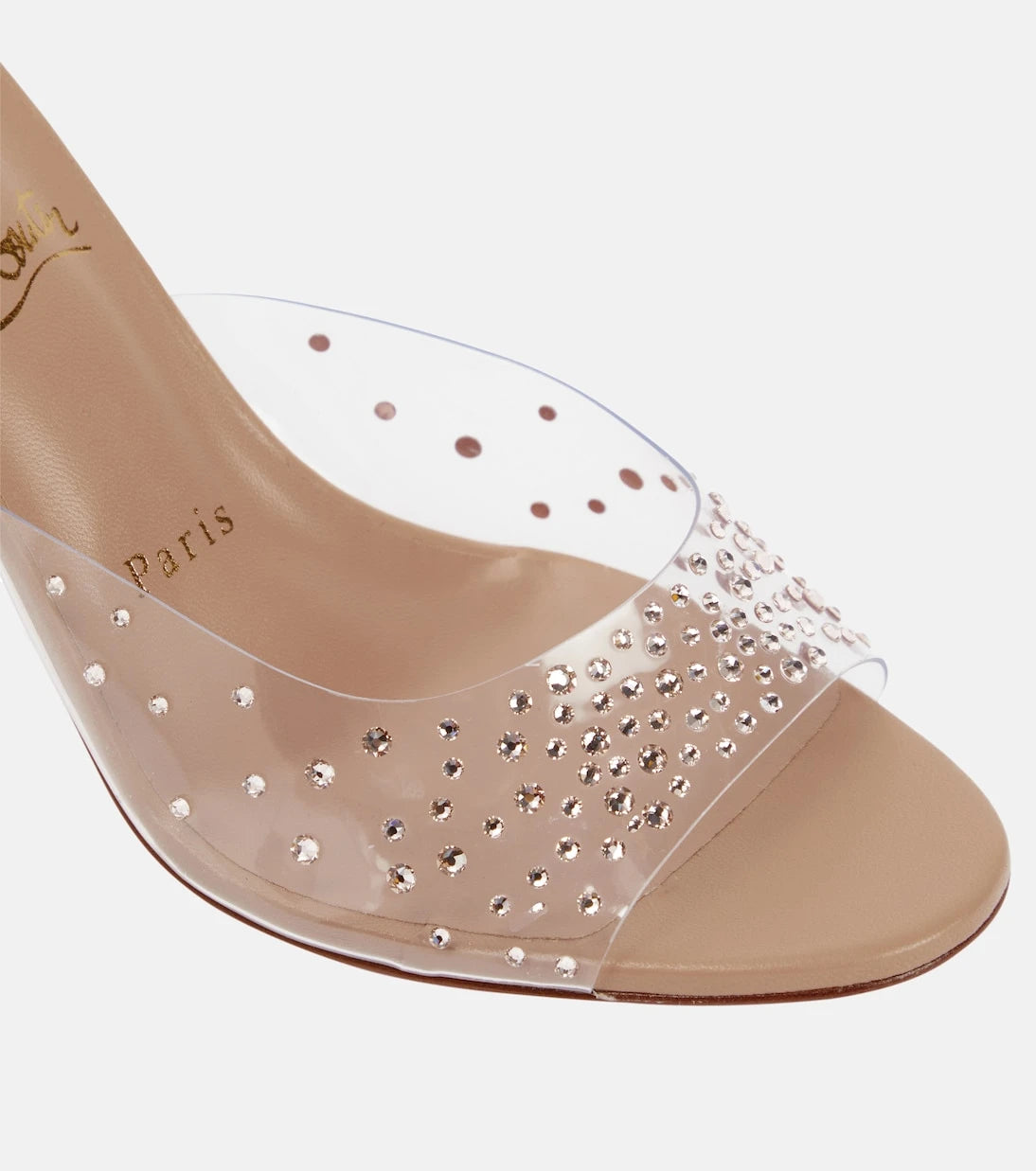 Christian Louboutin - حذاء ميول Nudes Degramule مزين بالترتر