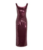 Roland Mouret Burgundy Sequin-Embellished Midi Dress