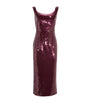 Roland Mouret Burgundy Sequin-Embellished Midi Dress