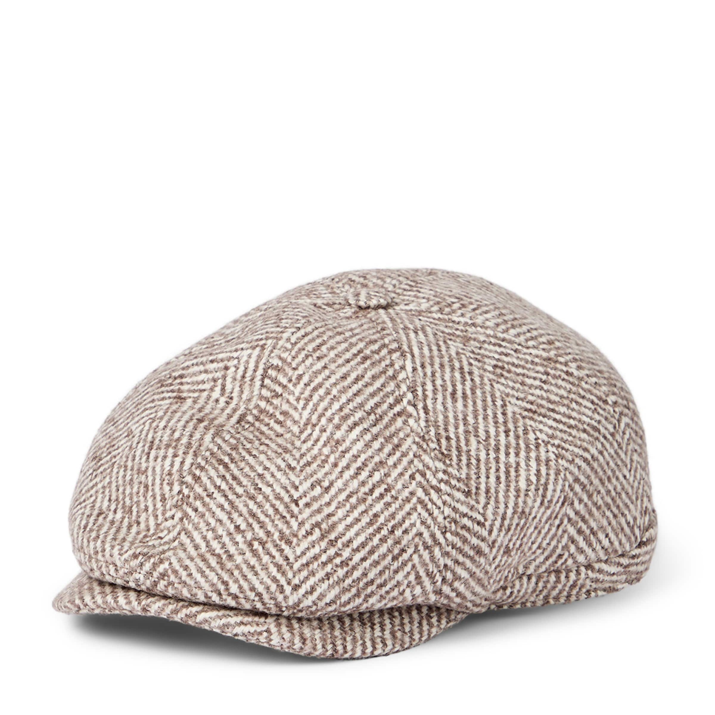 Wool-Alpaca Chevron Flat Cap