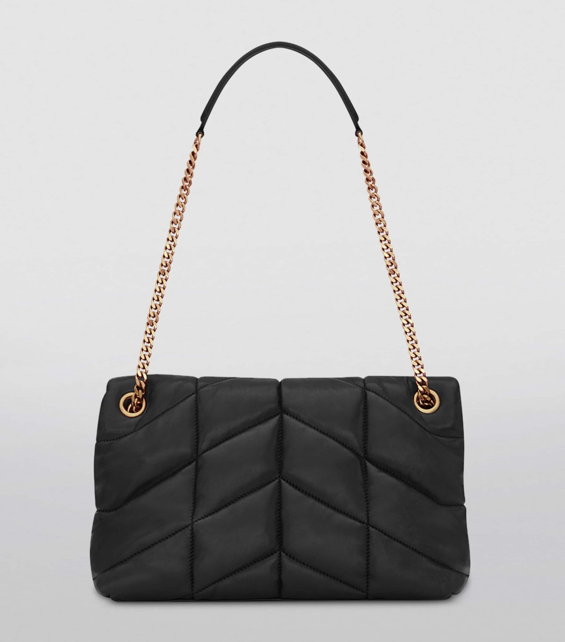 Saint Laurent Black Small Loulou Puffer Shoulder Bag