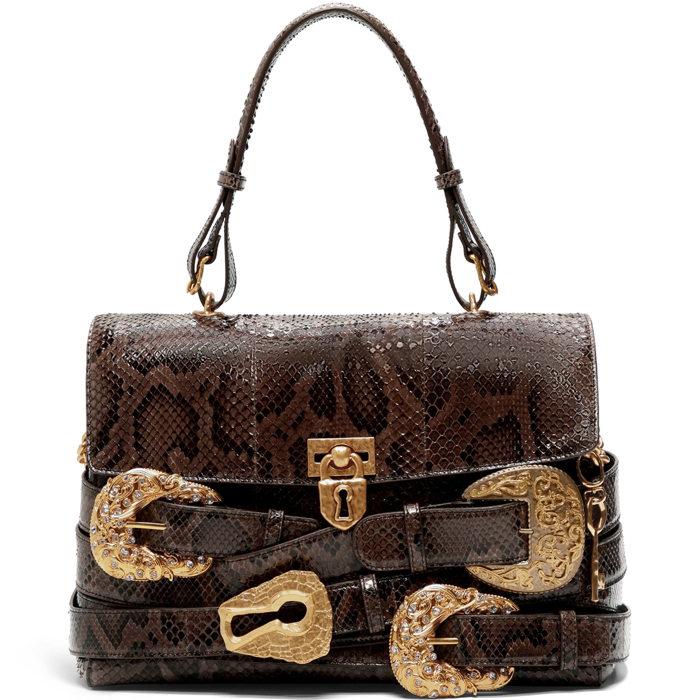 Schiaparelli Python Skin Belts Soft Secret Shoulder Bag