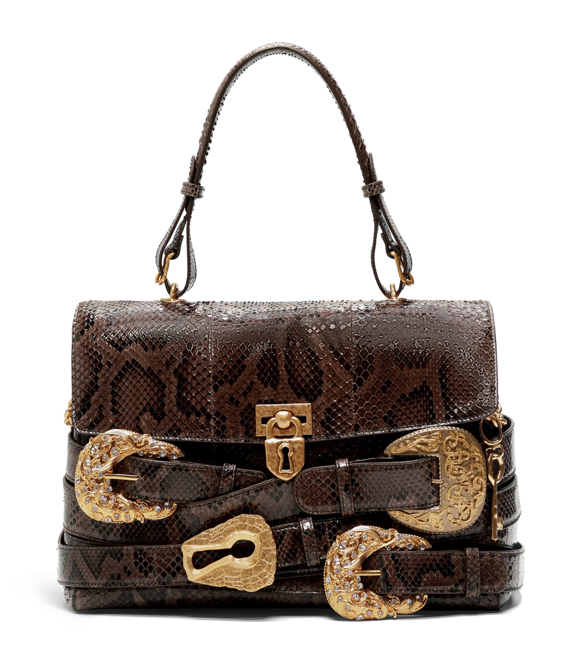 Schiaparelli Python Skin Belts Soft Secret Shoulder Bag