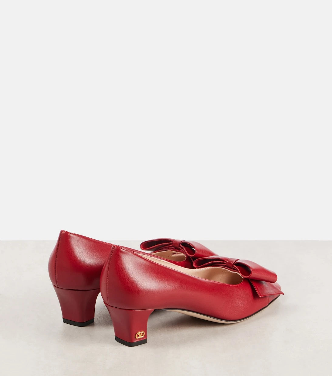 Valentino Garavani - Bowow 45 bow-detail leather pumps