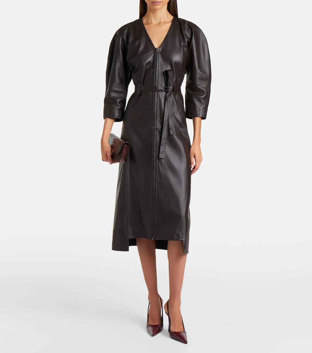 Victoria Beckham - Leather midi dress