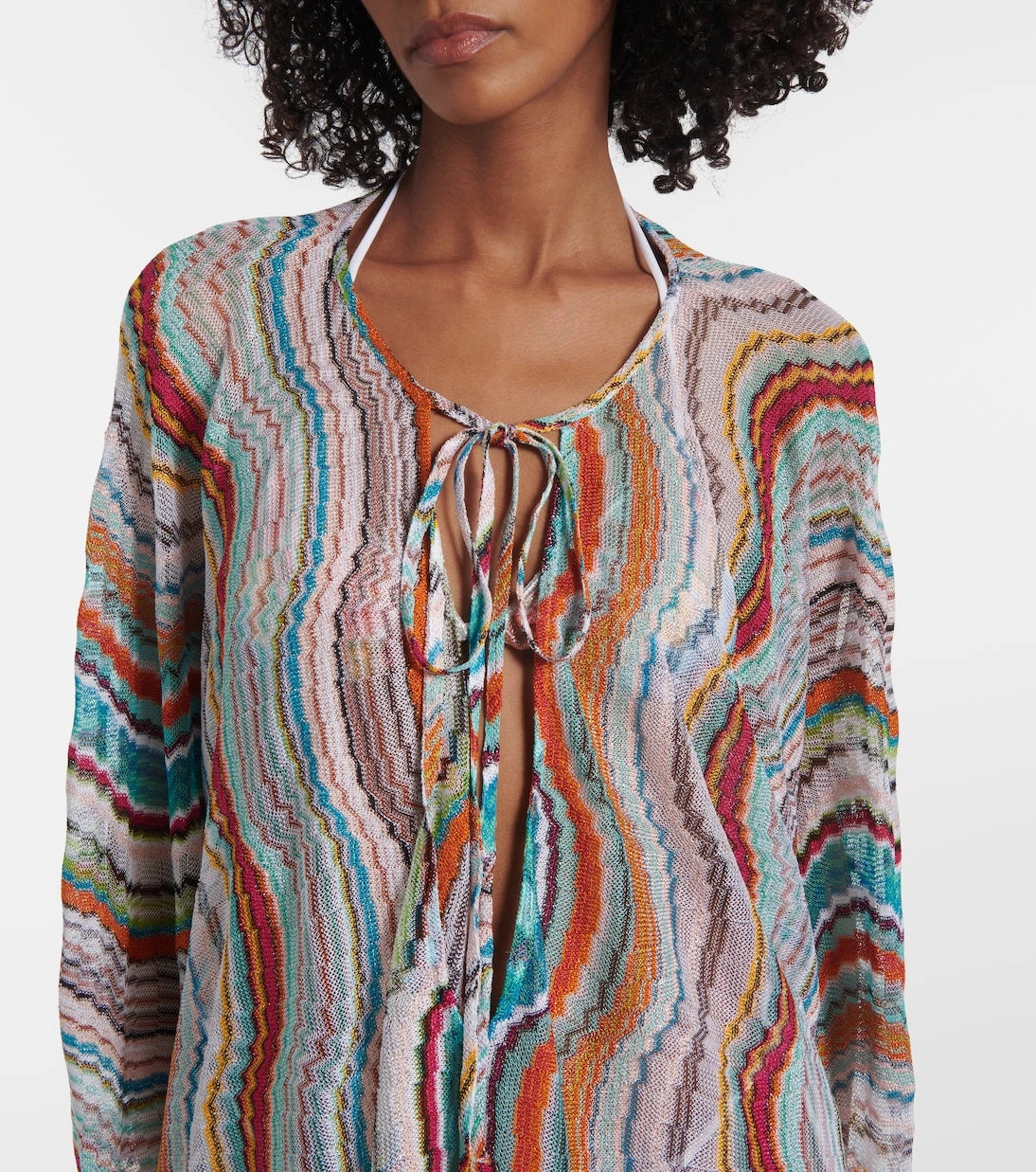 Missoni - Printed lamé beach cover-up