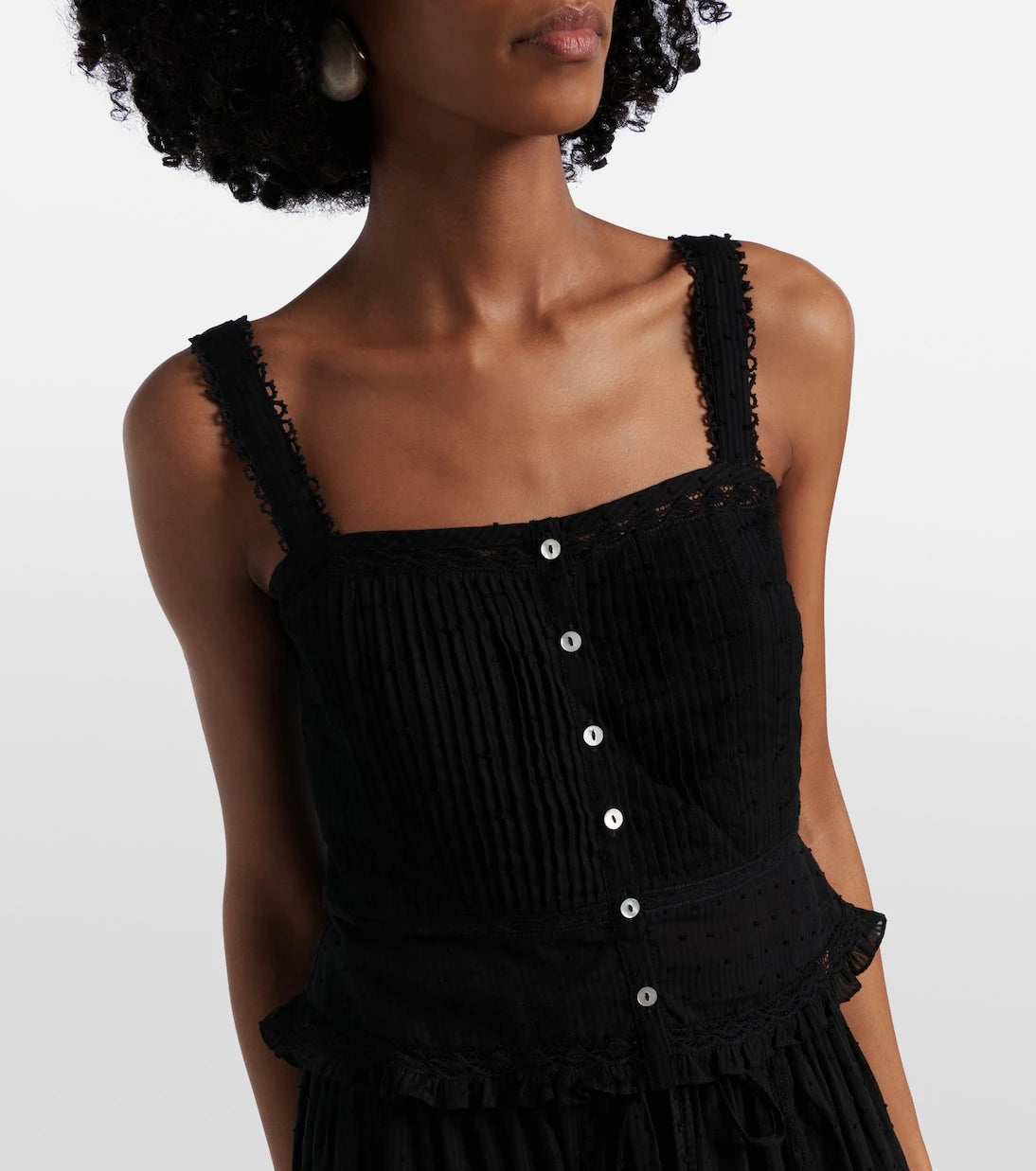 Poupette St Barth - Berry lace-trimmed cotton top
