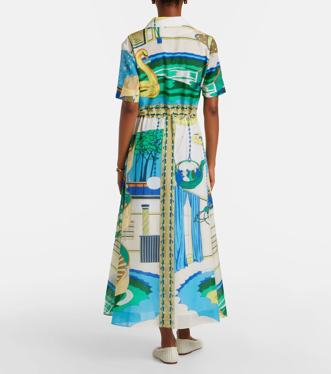 Tory Burch - Printed silk and cotton shirt dress