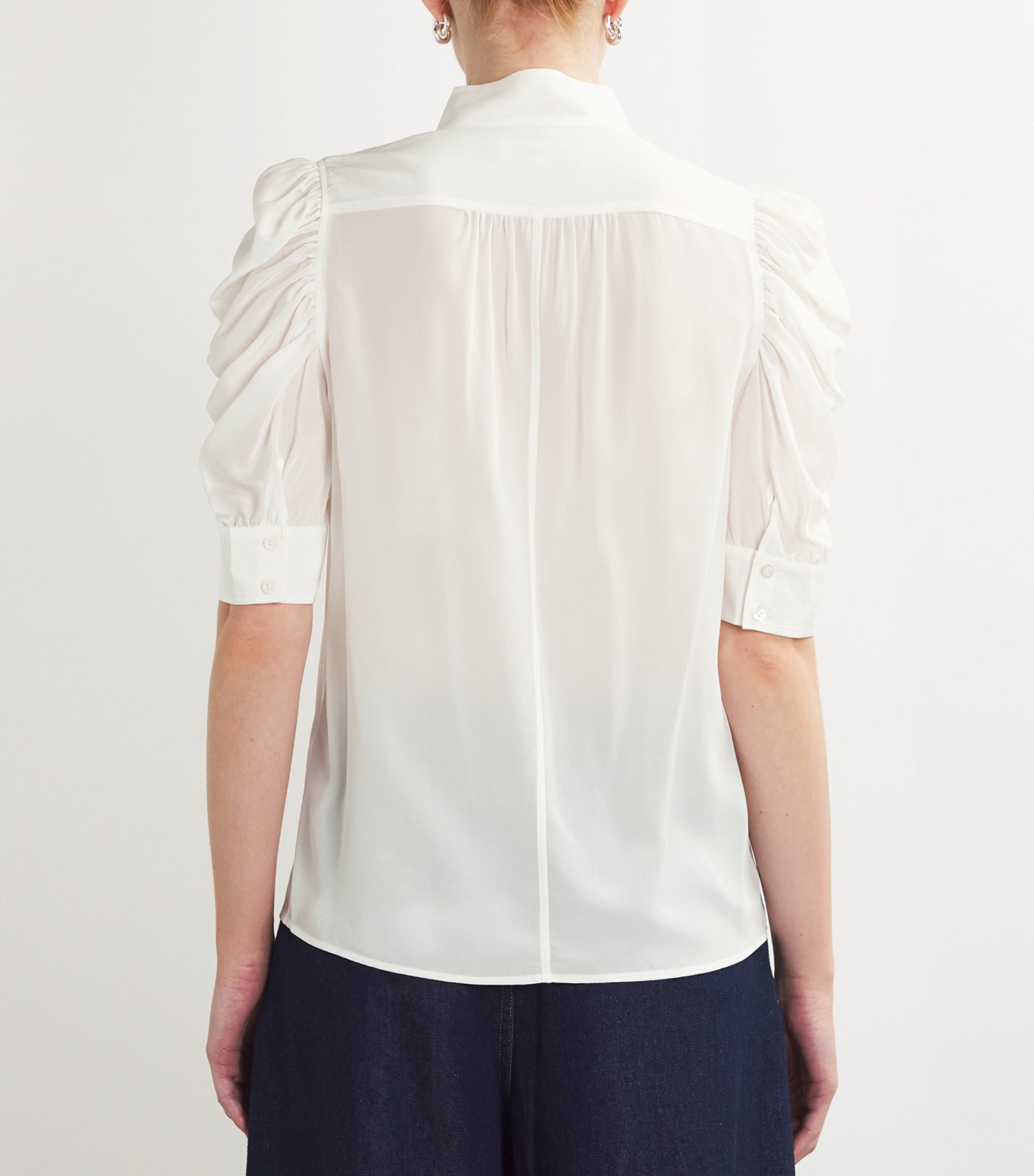 White Silk Gillian Blouse
