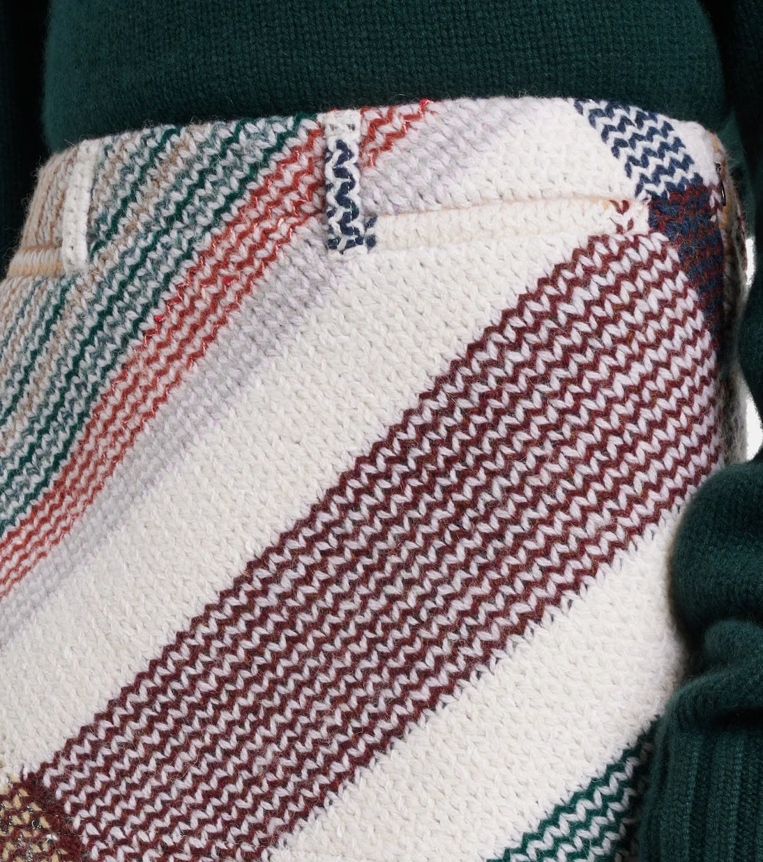 Missoni - تنورة قصيرة بنقشة الزجزاج من مزيج الصوف والقطن