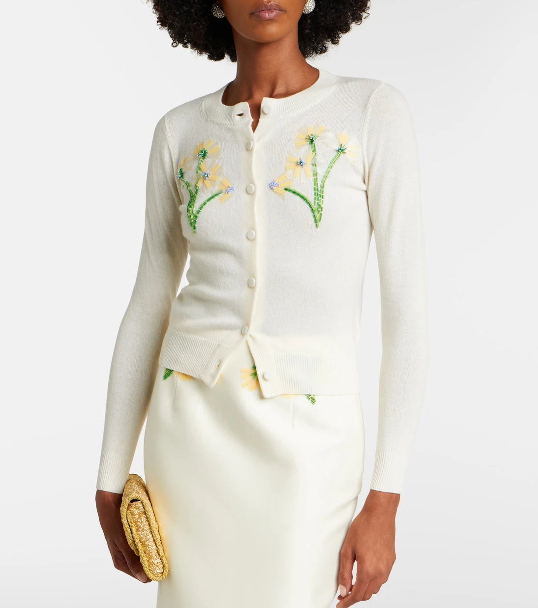 Leo Lin - Claire embellished wool and cashmere cardigan