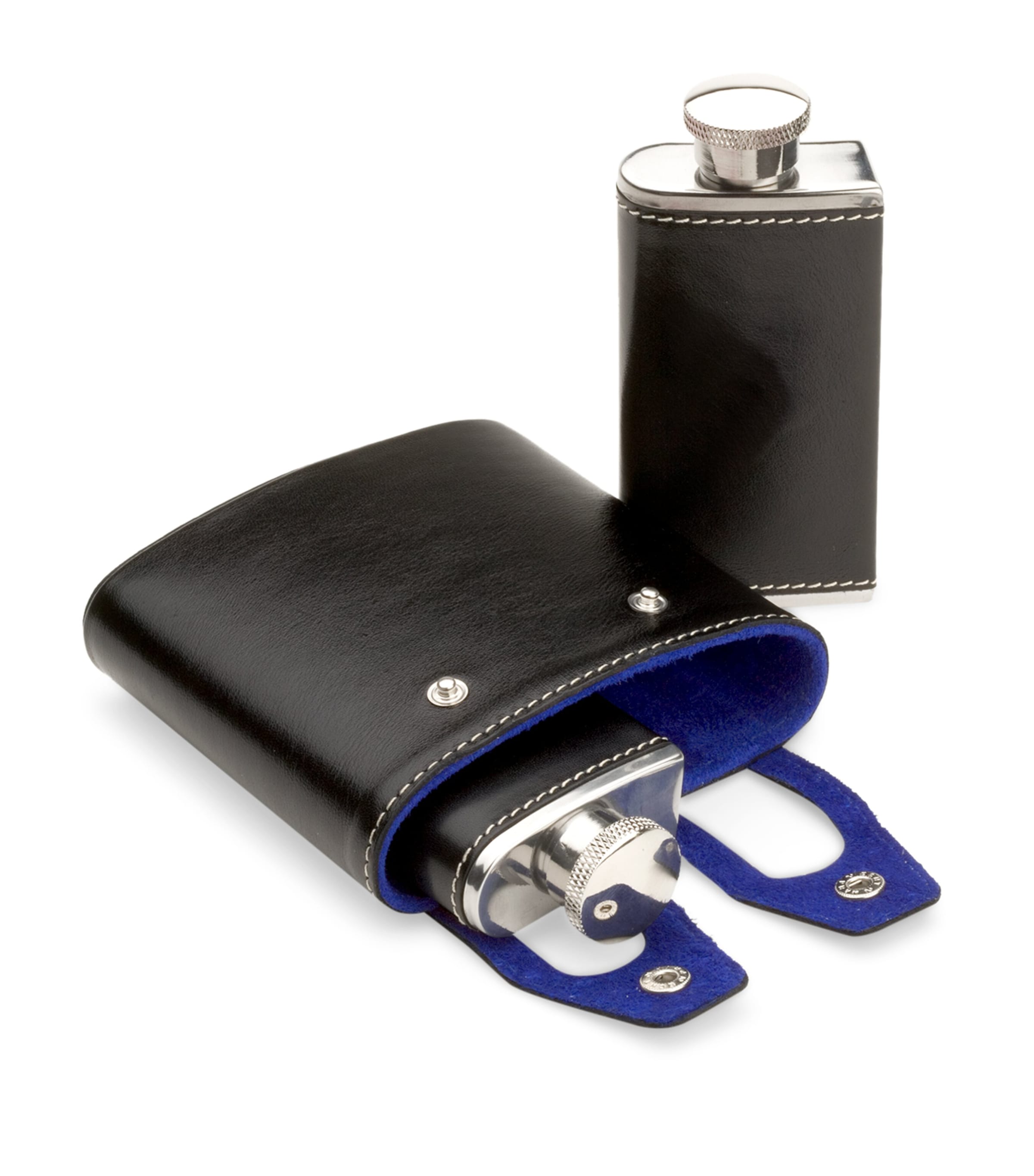 Aspinal Of London Double Leather Hip Flask