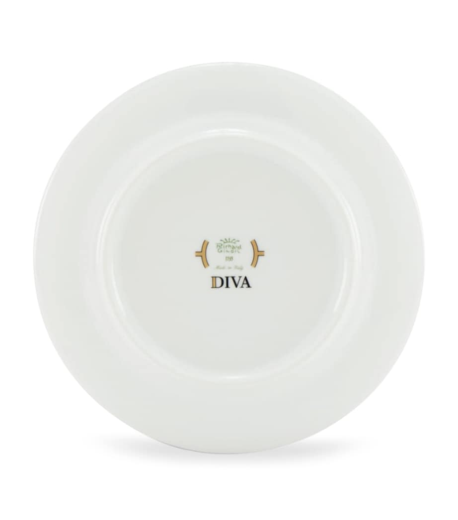 Set of 2 Porcelain Colonna Diva Celeste Teacups and Saucers