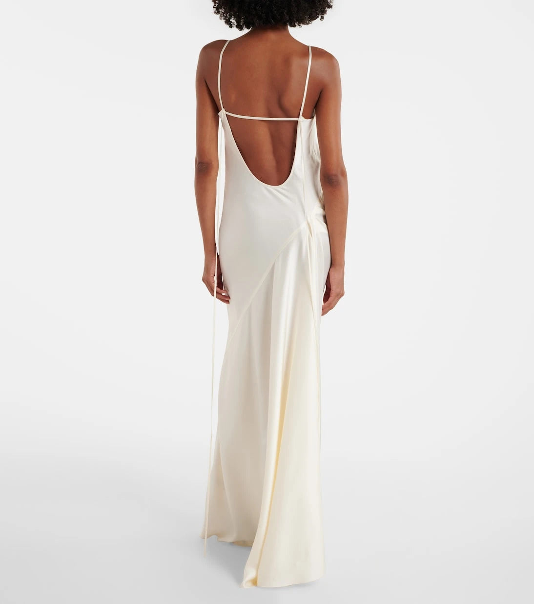 Victoria Beckham - Draped crêpe satin slip dress