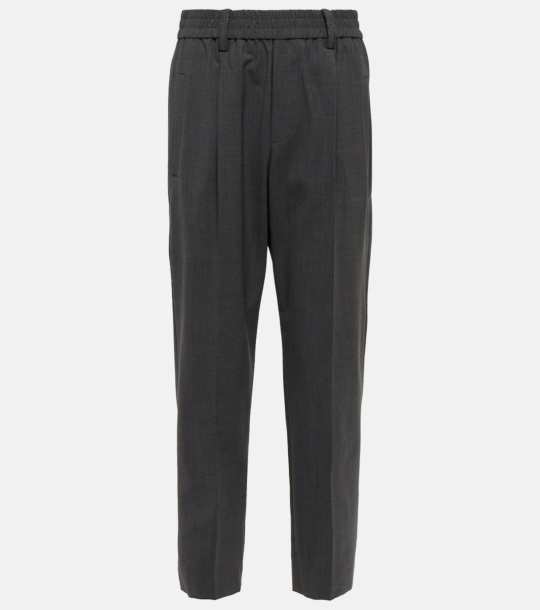 Brunello Cucinelli - High-rise tapered wool-blend pants