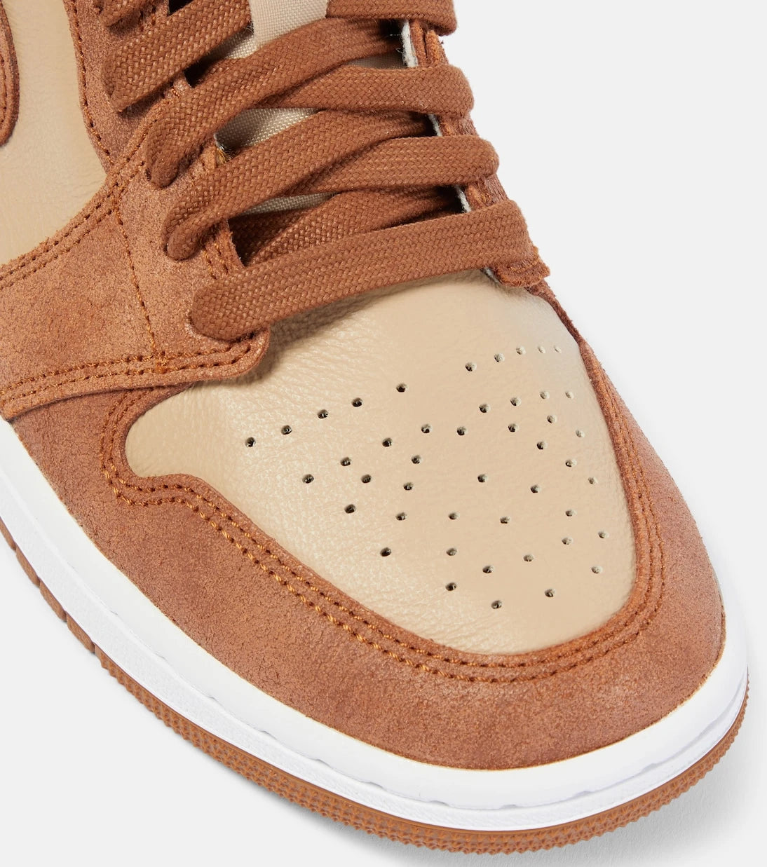 Nike - Air Jordan 1 Low suede-trimmed leather sneakers