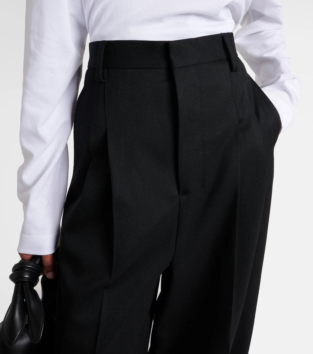 Ami Paris - High-rise wool wide-leg pants