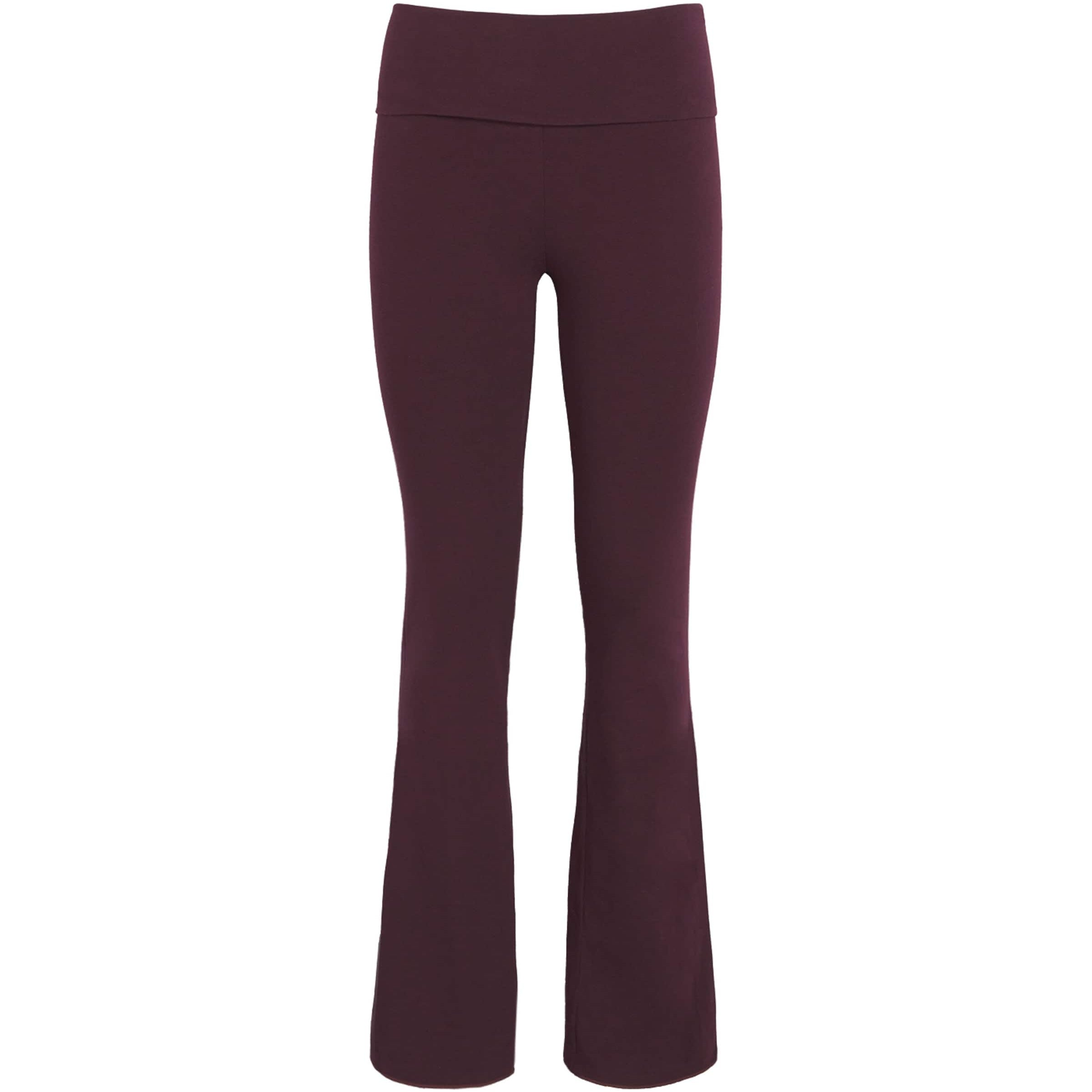 Skims Burgundy Cotton-Blend Jersey Foldover Trousers