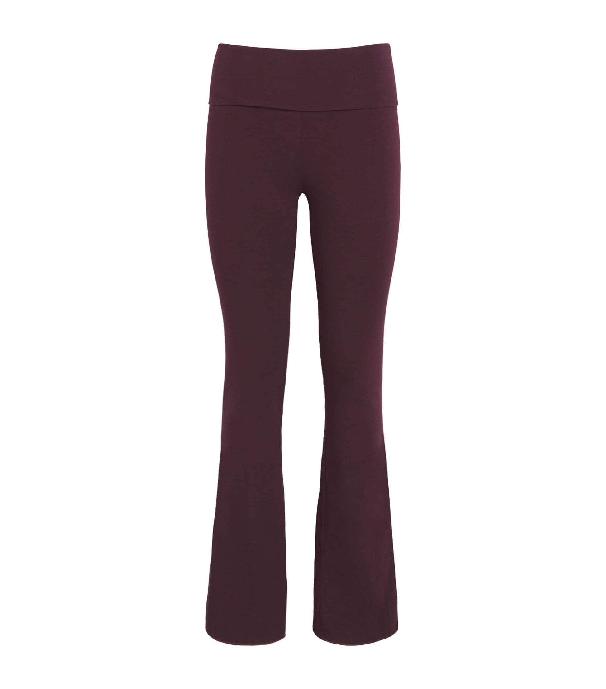 Skims Burgundy Cotton-Blend Jersey Foldover Trousers
