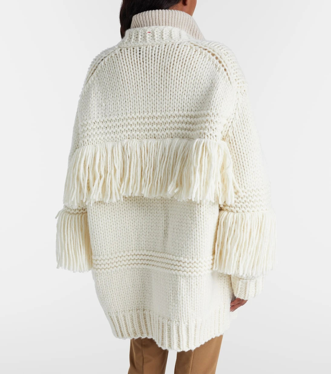 Moncler Grenoble - Fringed wool-blend cardigan