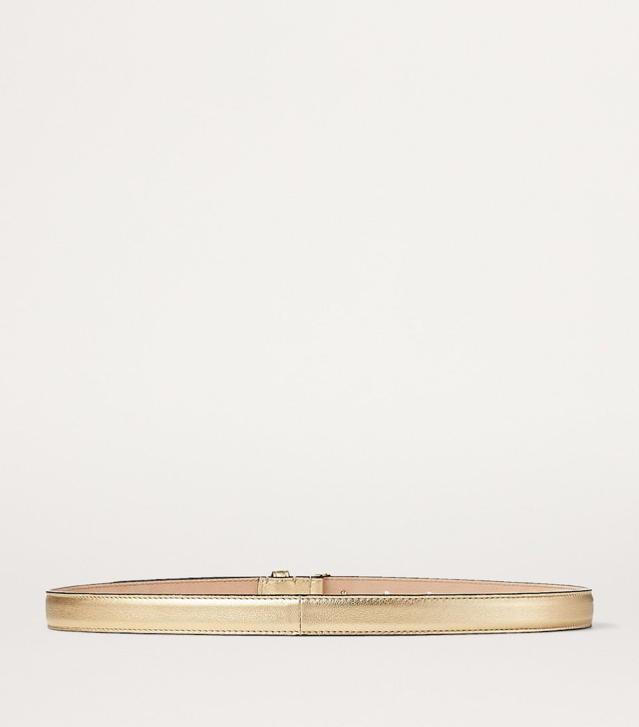 Jimmy Choo Gold Helina Mini Leather Belt