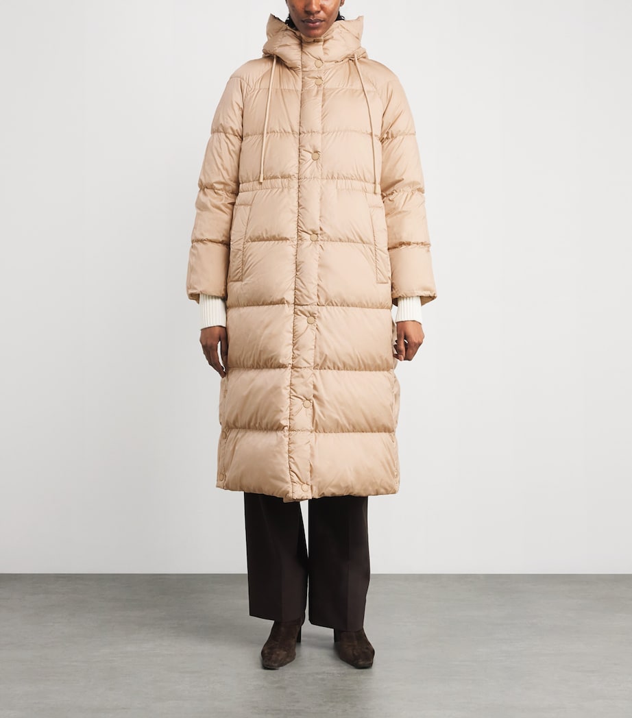 Weekend Max Mara Beige Down Water-Repellent Reversible Coat