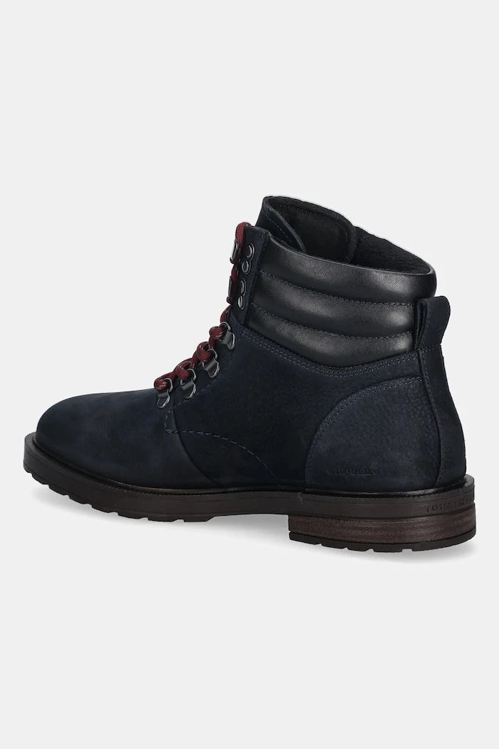 Обувки от набук Tommy Hilfiger CLEATED HILFIGER WRM HOOK BOOT
