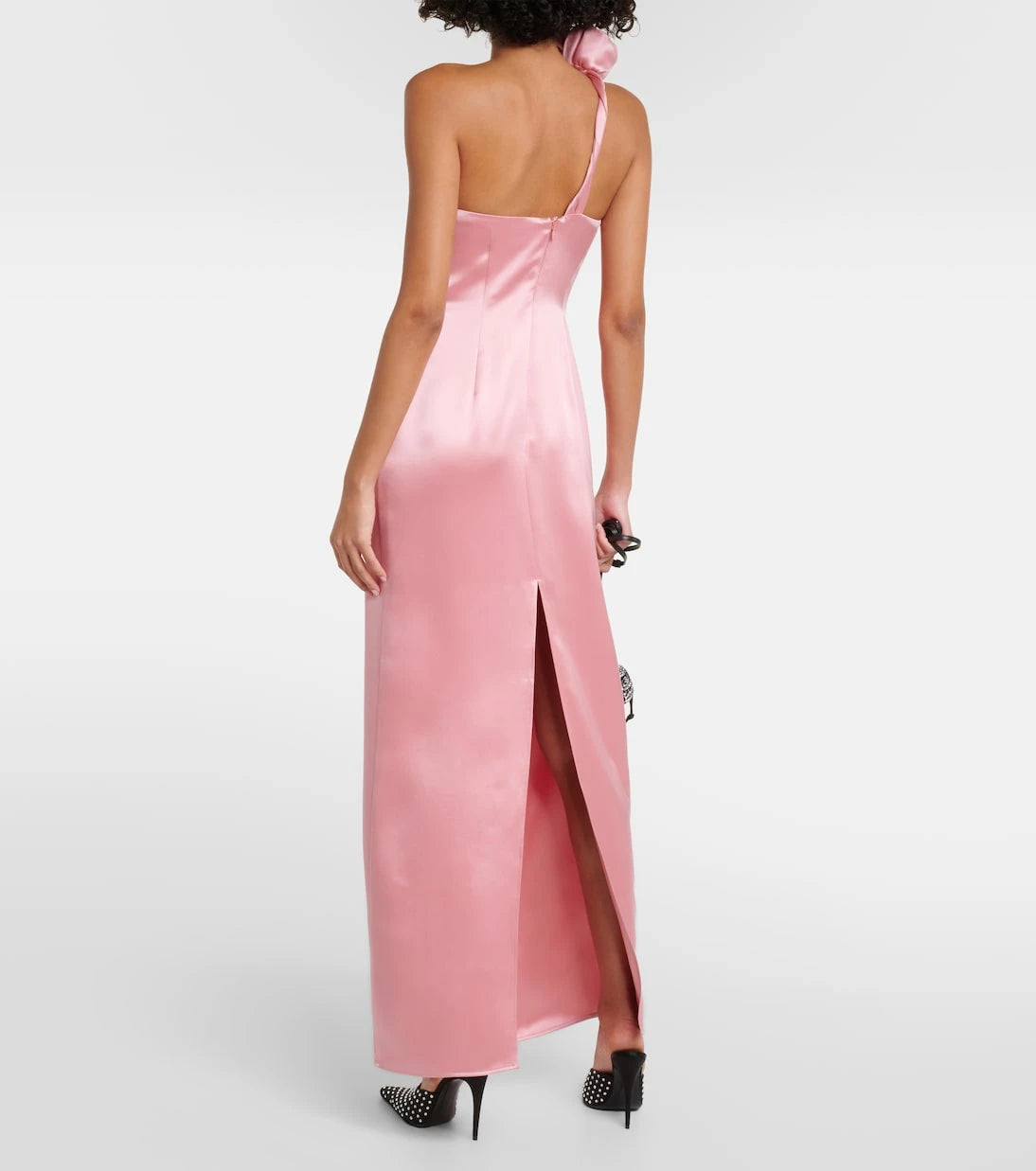 Magda Butrym - Floral-appliqué silk satin gown