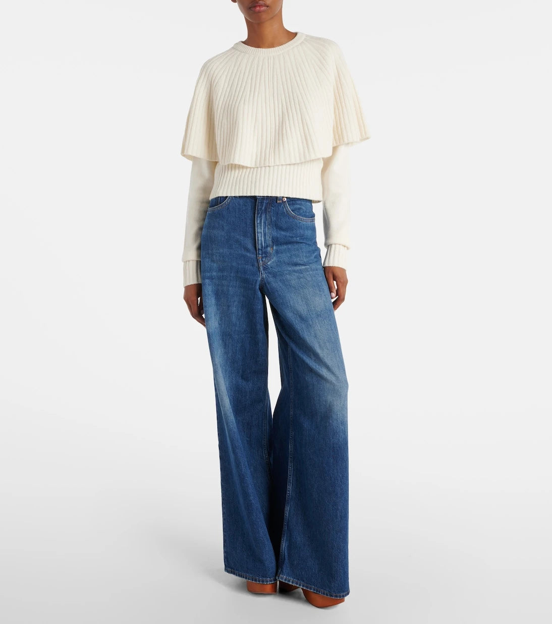 Chloé - Caped wool and cashmere top