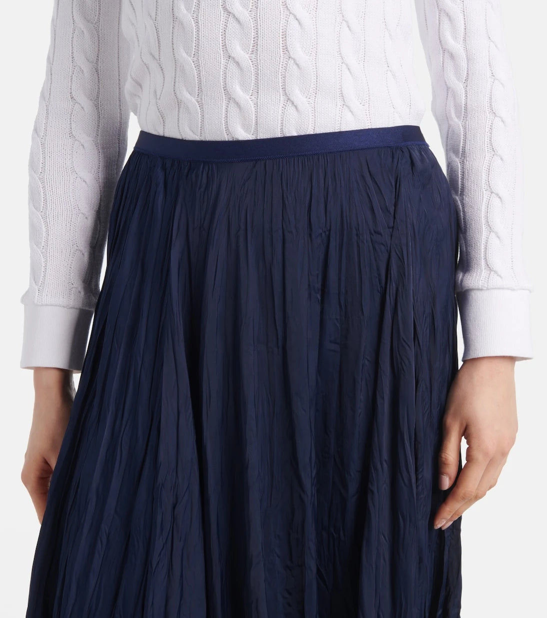Polo Ralph Lauren - Crushed satin midi skirt