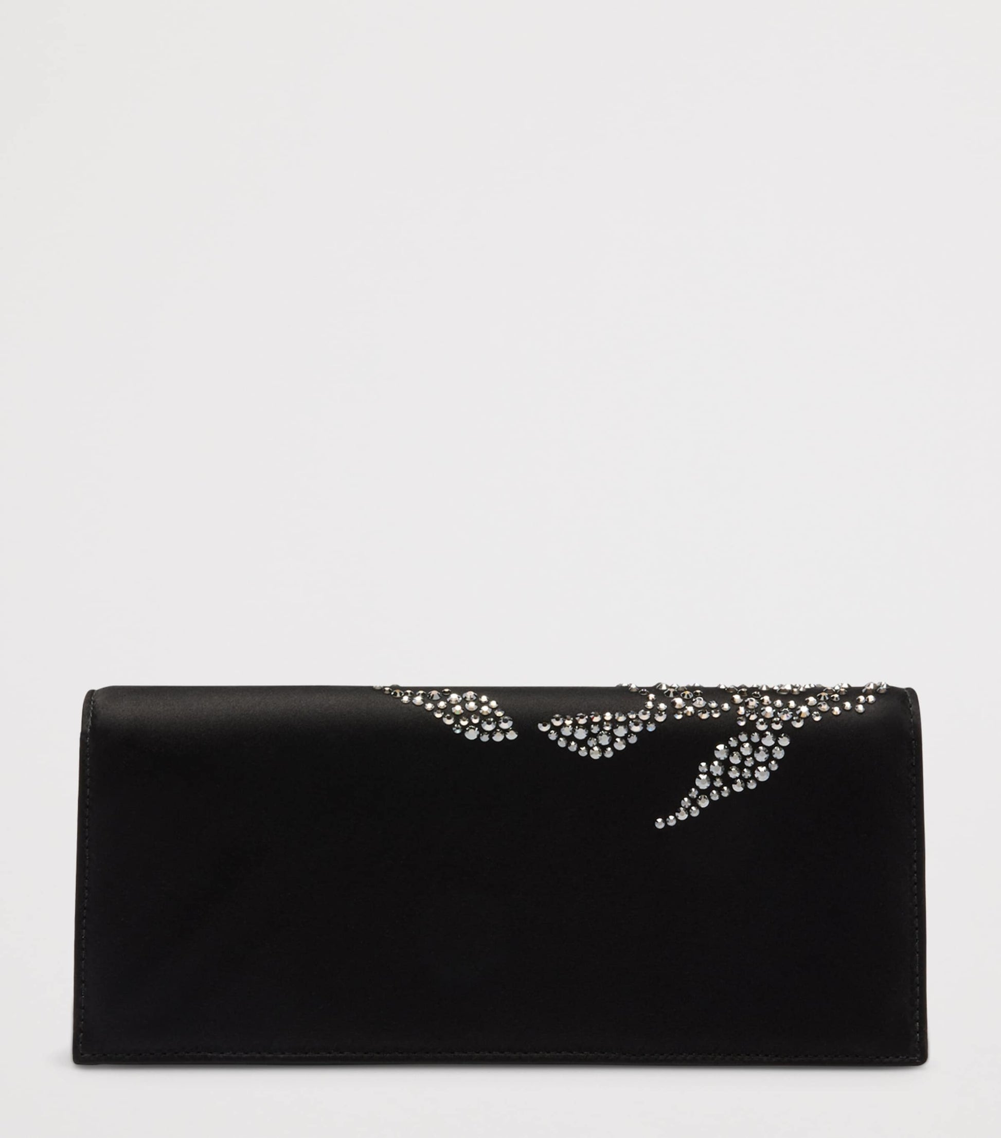 Malone Souliers Black Satin Embellished Vivien Clutch Bag