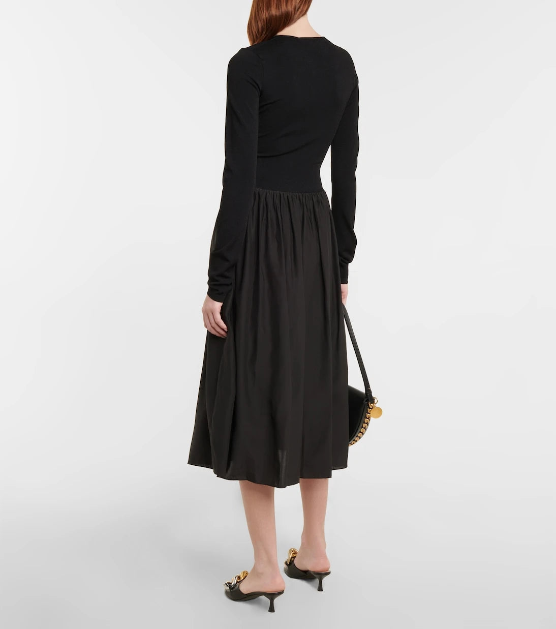 Stella McCartney - Cutout silk-trimmed midi dress