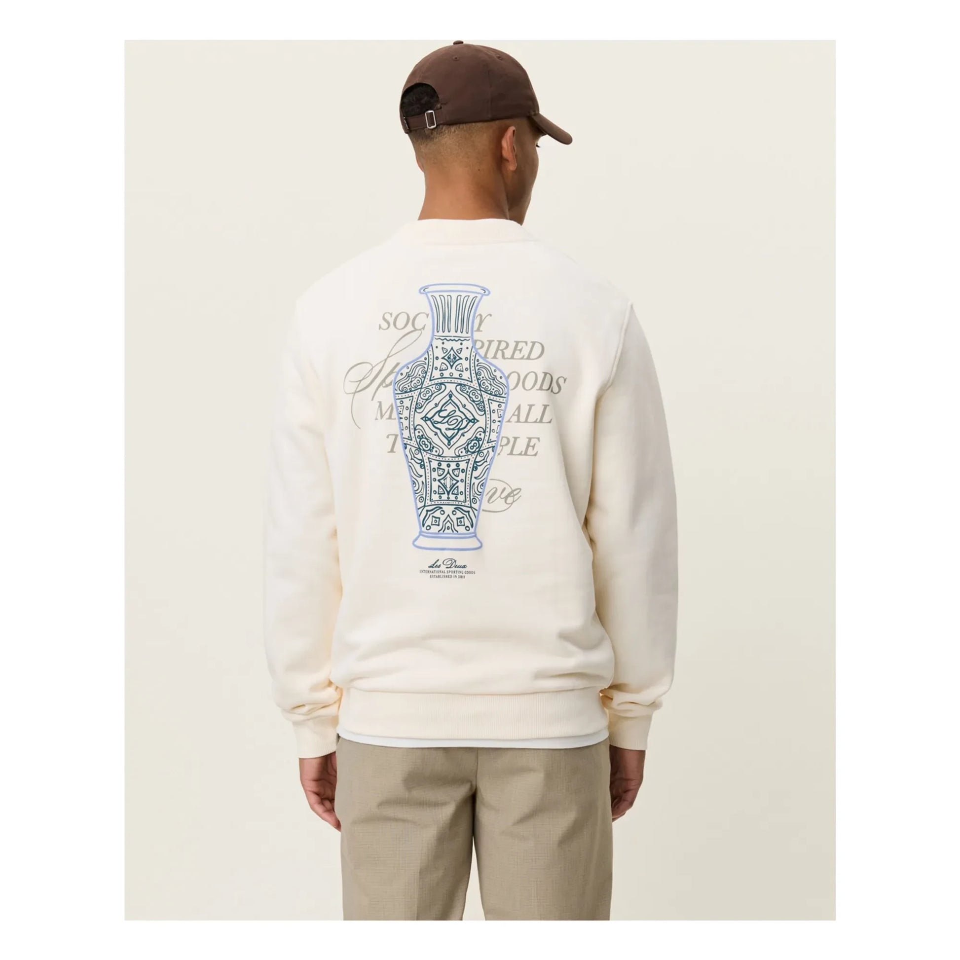 Les Deux - Ben Faience Cotton Crew Neck Sweat Top | Cream