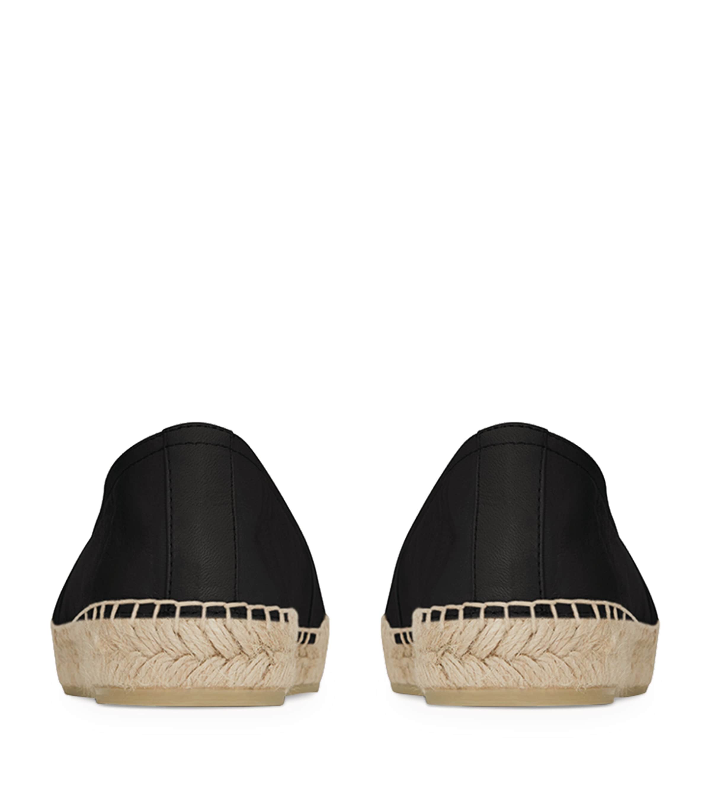 Saint Laurent Black Leather Espadrilles
