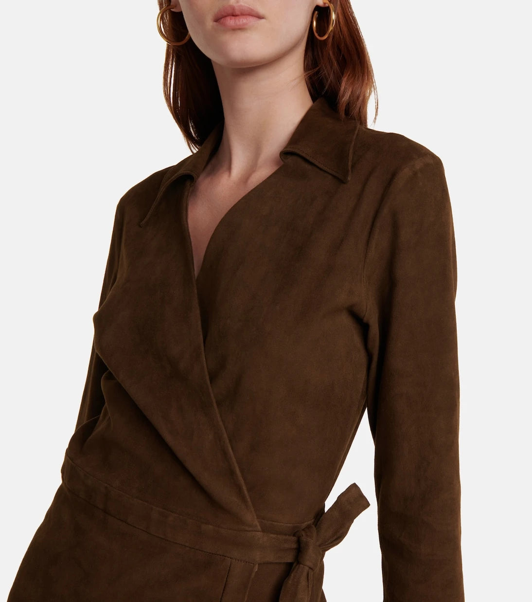 Stouls - Ross suede wrap midi dress