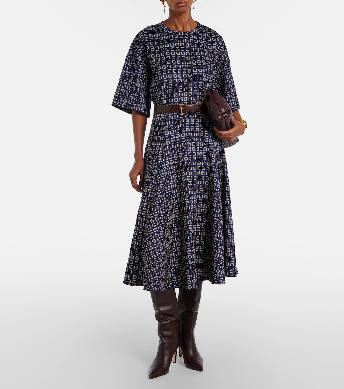 Max Mara - Benda printed jersey midi skirt