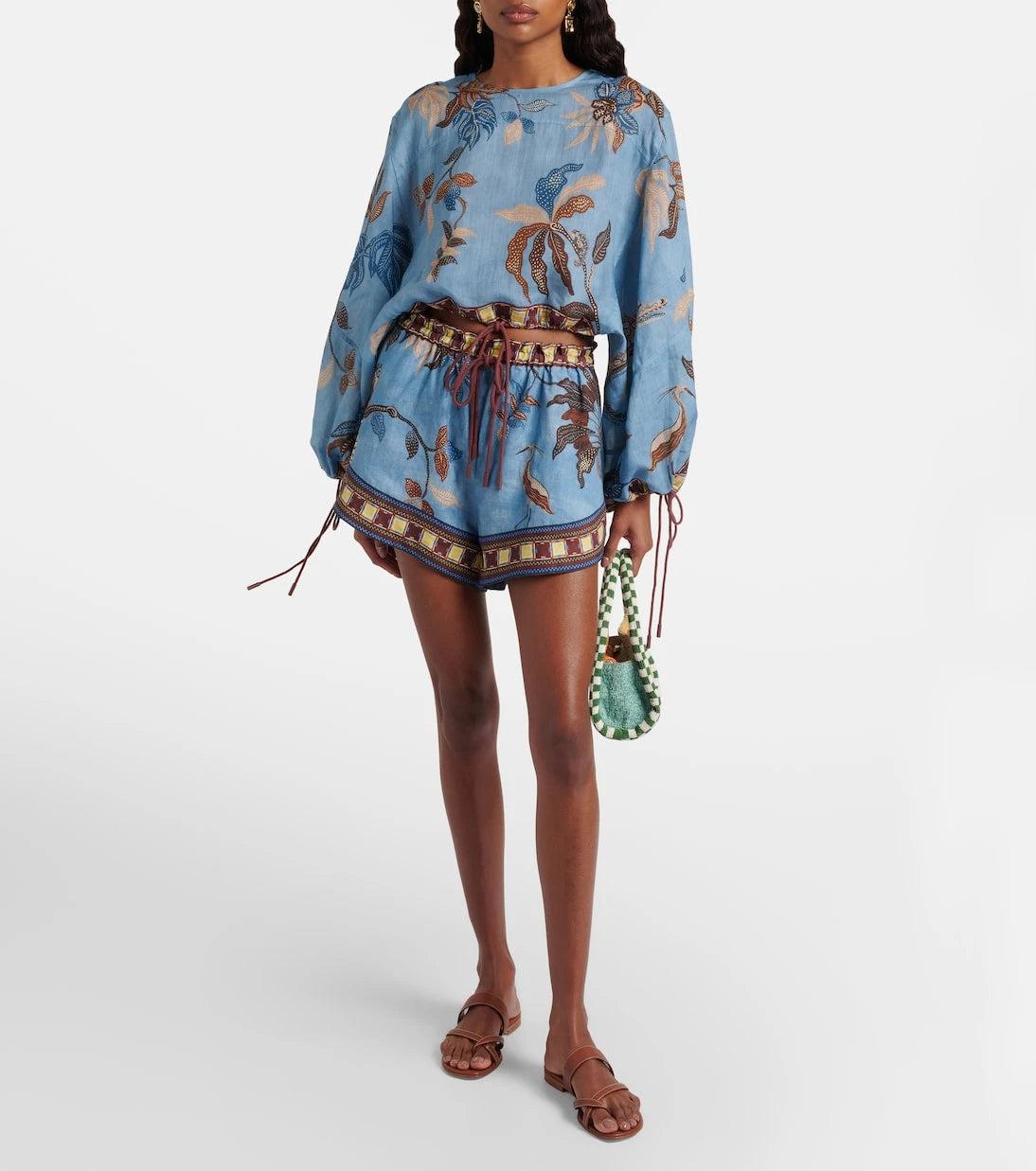 Alémais - Georgie printed linen shorts